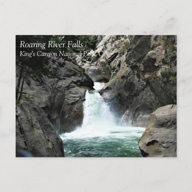 Roaring River Falls, King's Canyon, CA Postcard Postkarte (Vorderseite)