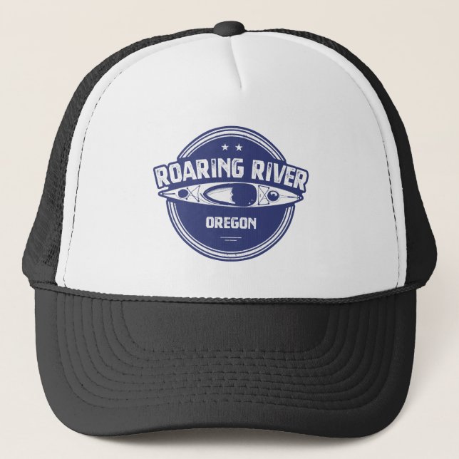 Roaring River Oregon Kayak Truckerkappe (Vorderseite)