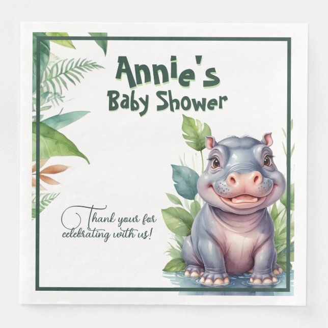 Roaring Safari Adventure: Wild Animal Baby Shower Serviette (Vorderseite)