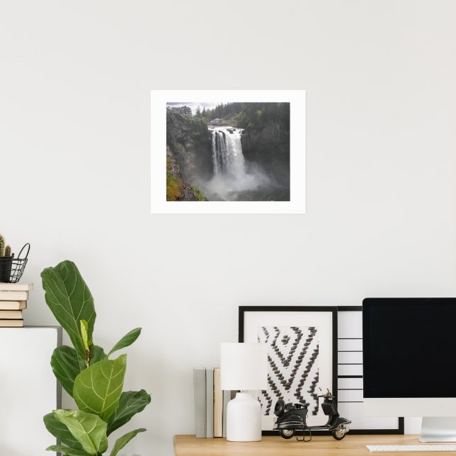 Roaring Snoqualmie Falls fotografische Landschaft Poster (Heimbüro)
