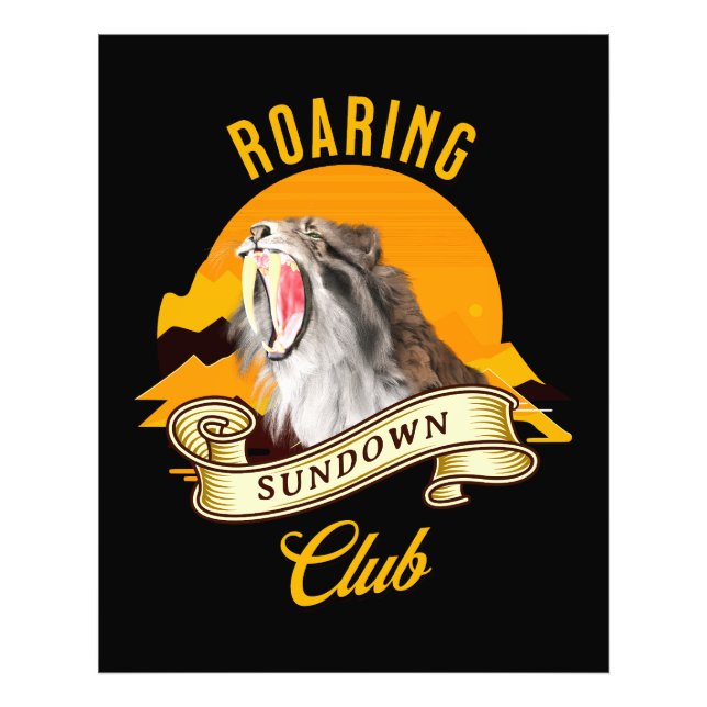 Roaring Sundown Club Saberzahntiger Fotodruck (Vorne)