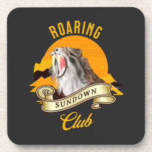 Roaring Sundown Club Saberzahntiger Getränkeuntersetzer