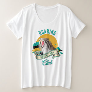 Roaring Sundown Club Saberzahntiger Große Größe T-Shirt