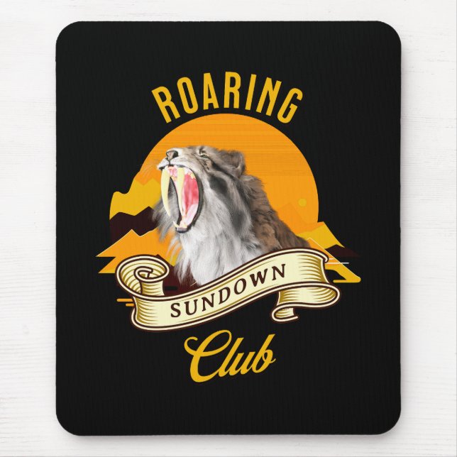 Roaring Sundown Club Saberzahntiger Mousepad (Vorne)