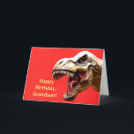 ROARING T-REX GRANDSON BIRTHDAY CARD DANKESKARTE<br><div class="desc">Hier ist eine Geburtstagskarte für den Enkel,  der Dinosaurier Liebe hat.</div>