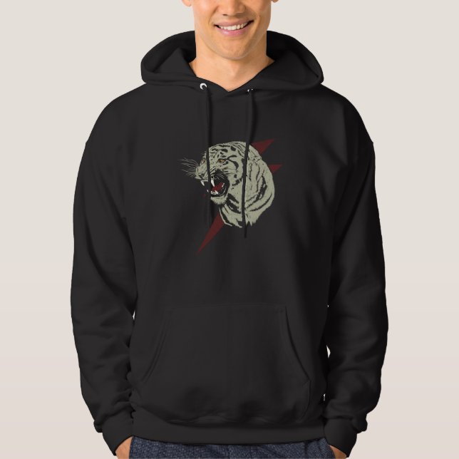 Roaring Tiger Animal Print Cat Tiger Head Hoodie (Vorderseite)