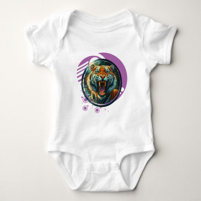 Roaring Tiger Baby Strampler (Vorderseite)