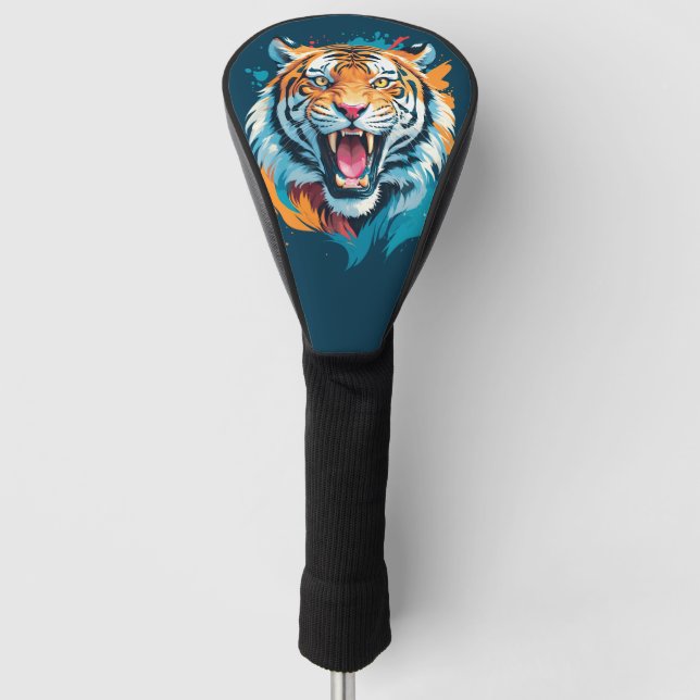 Roaring Tiger Face Golf Headcover (Vorderseite)