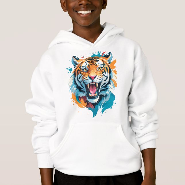 Roaring Tiger Face Hoodie (Vorderseite)