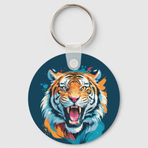 Roaring Tiger Face Schlüsselanhänger