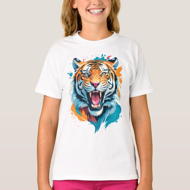 Roaring Tiger Face T-Shirt (Vorderseite)