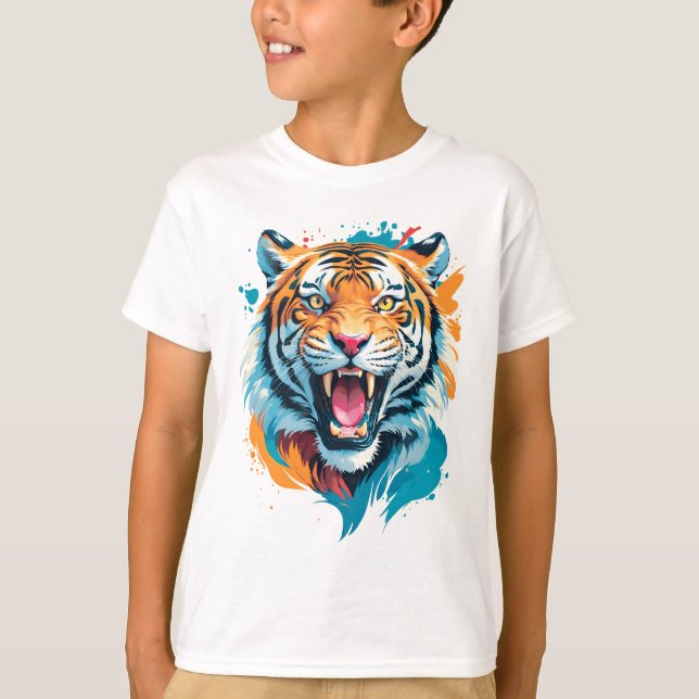 Roaring Tiger Face T-Shirt (Vorderseite)