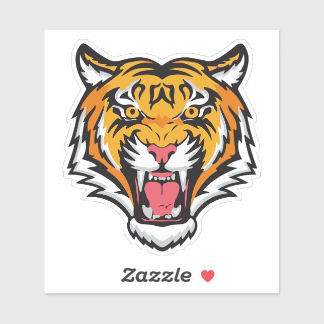 Roaring Tiger Head-25818 Aufkleber (Blatt)