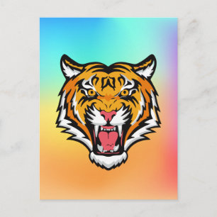 Roaring Tiger Head-25818 Feiertagspostkarte