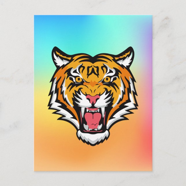 Roaring Tiger Head-25818 Feiertagspostkarte (Vorderseite)