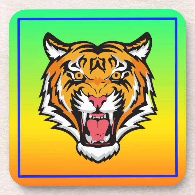 Roaring Tiger Head-25818 Getränkeuntersetzer (Vorderseite)