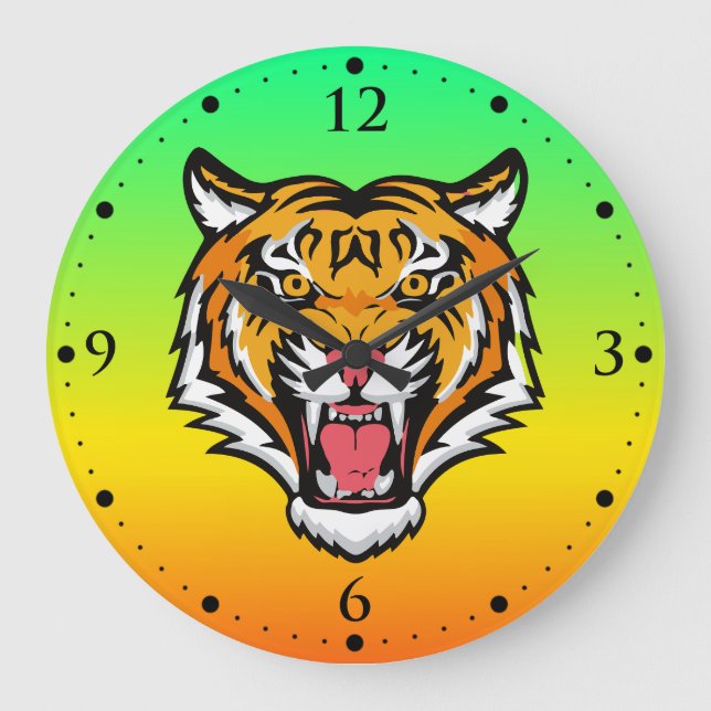 Roaring Tiger Head-25818 Große Wanduhr (Vorderseite)