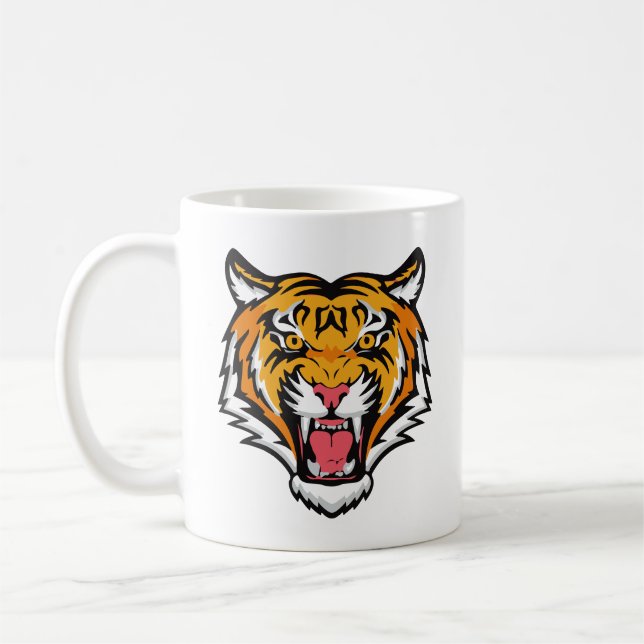 Roaring Tiger Head-25818 Reiseumarmung Kaffeetasse (Links)