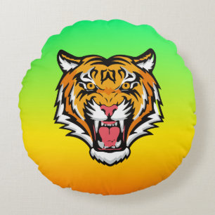 Roaring Tiger Head-25818 Rundes Kissen