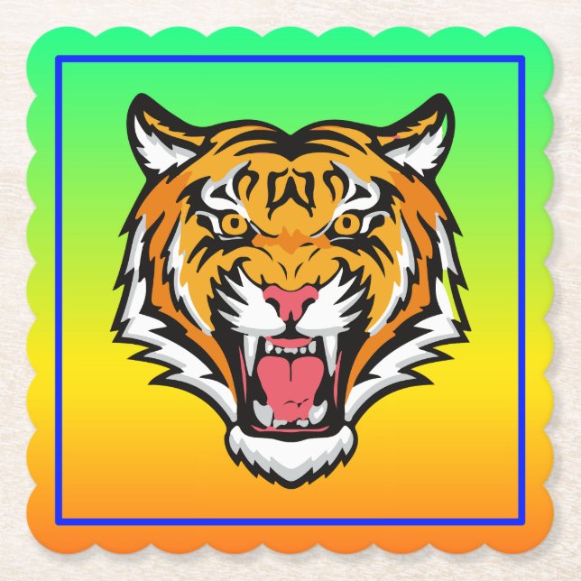 Roaring Tiger Head-25818 Untersetzer (Vorderseite)