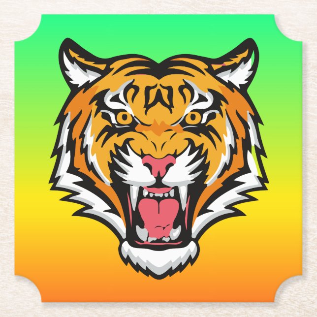Roaring Tiger Head-25818 Untersetzer (Vorderseite)