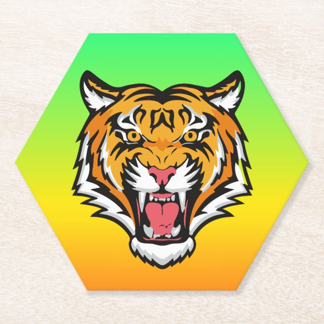 Roaring Tiger Head-25818 Untersetzer (Vorderseite)