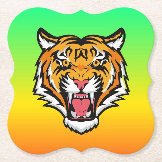 Roaring Tiger Head-25818 Untersetzer (Vorderseite)