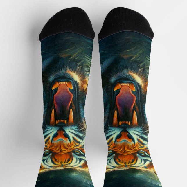 Roaring Tiger Moonlit Dschungel Socken (Oben)