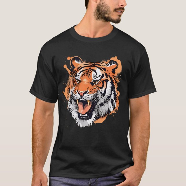 Roaring Tiger Portrait T-Shirt (Vorderseite)