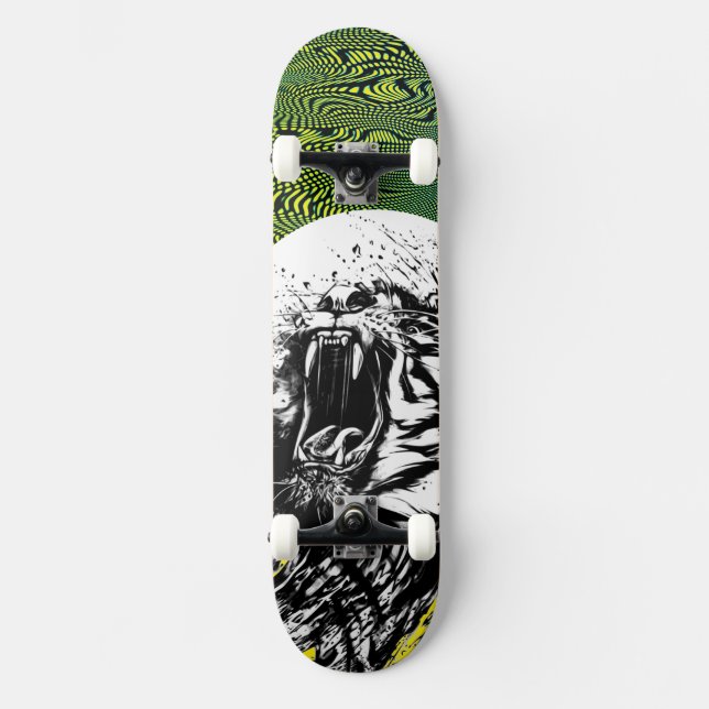 ROARING TIGER UND PSYCHEDELICS SKATEBOARD (Vorderseite)