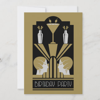 Roaring Twenties Art Deco Geburtstag Einladung