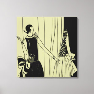 Roaring Twenties Art Deco Leinwand - sepia