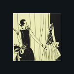 Roaring Twenties Art Deco Wrapped Canvas - sepia Leinwanddruck<br><div class="desc">Diese wunderbare Abbildung zeigt zwei geheimnisvolle Frauen während der Roaring 20. Wählen Sie Leinwand,  Dicke und Anzahl der Paneele aus. Da fragen? Regella@Rocketmail.com</div>