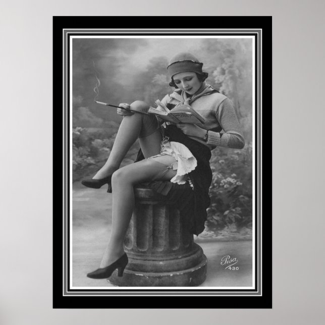 Roaring Twenties Flapper B&W Poster (Vorne)