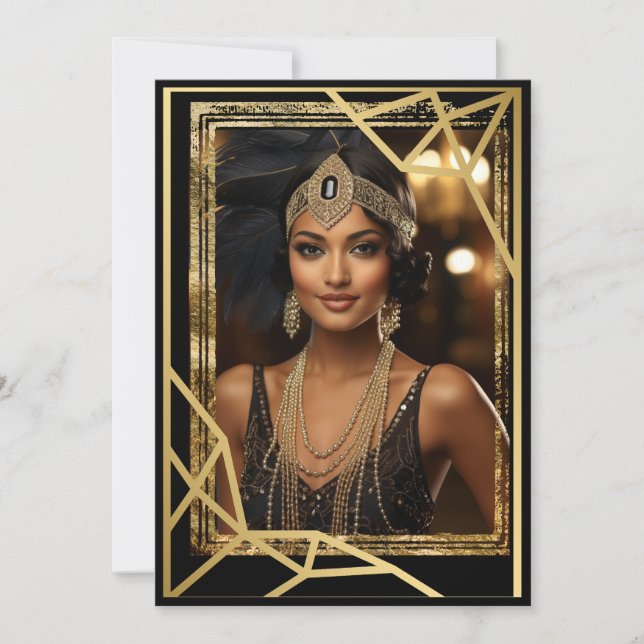 Roaring Twenties Flapper Note Card Dankeskarte (Vorderseite)