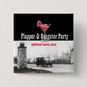 Roaring Twenties Flapper und Gangster Button