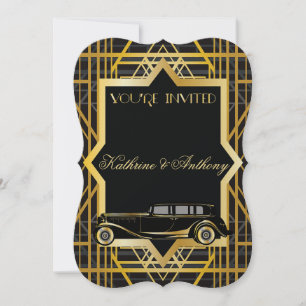 Roaring Twenties Gatsby Style Wedding Einladung