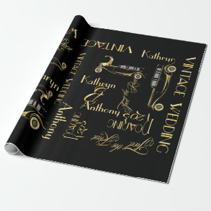 Roaring Twenties Gatsby Style Wedding Gift Wrap Geschenkpapier
