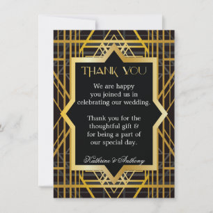 Roaring Twenties Gatsby Style Wedding Vielen Dank Einladung