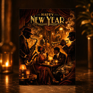 Roaring Twenties Jazz Club Silvester Feiertagskarte