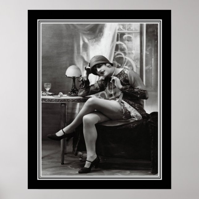 Roaring Twenties Vintag B&W Print 16x20 Poster (Vorne)