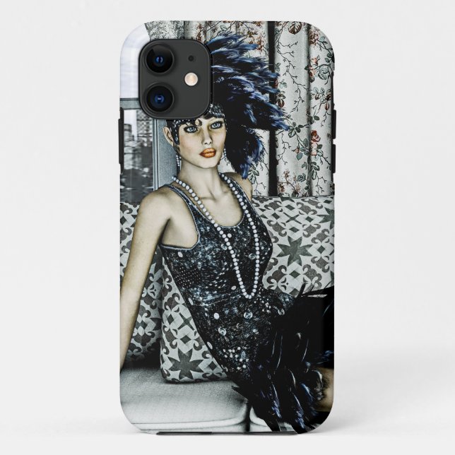 Roaring Twenties Vintag Retro 20. 30. Jahre Case-Mate iPhone Hülle (Rückseite)
