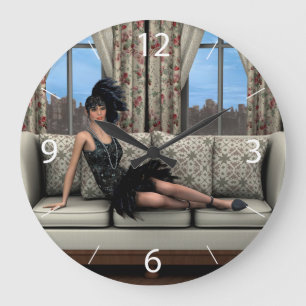 Roaring Twenties Vintag Retro 20. 30. Jahre Große Wanduhr