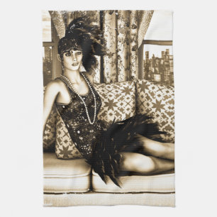 Roaring Twenties Vintag Retro 20. 30. Jahre Handtuch