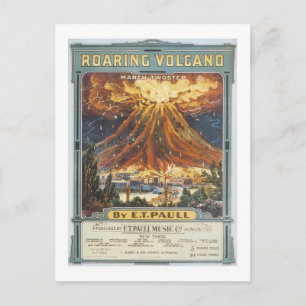 Roaring Volcano Vintag Songbook Cover Postkarte