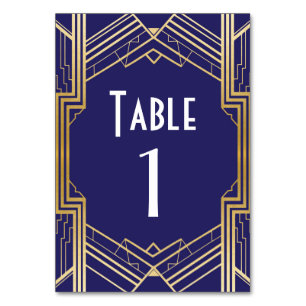 Roaring Wedding Navy Gatsby Tischnummer 1920