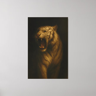 Roaring White Tiger – Fine Art Premium Canvas Prin Leinwanddruck