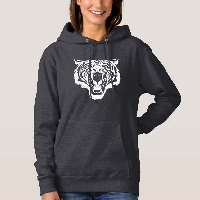 Roaring White Tiger Hoodie (Vorderseite)