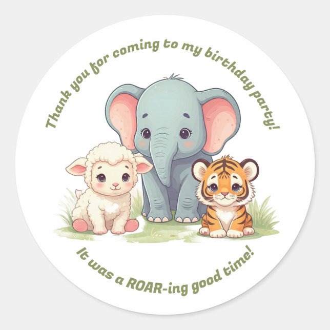 Roaring Zoo Birthday Sticker (Vorderseite)