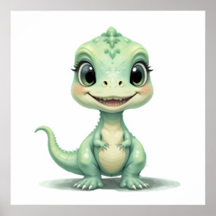 Roarsome Baby Dino Print - Niedliches Kinderzimmer Poster